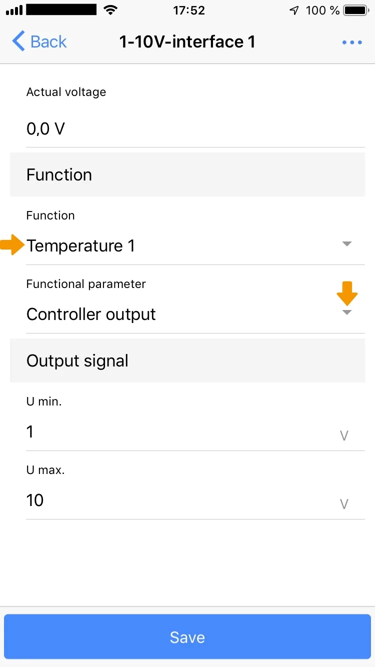 Assign controller output